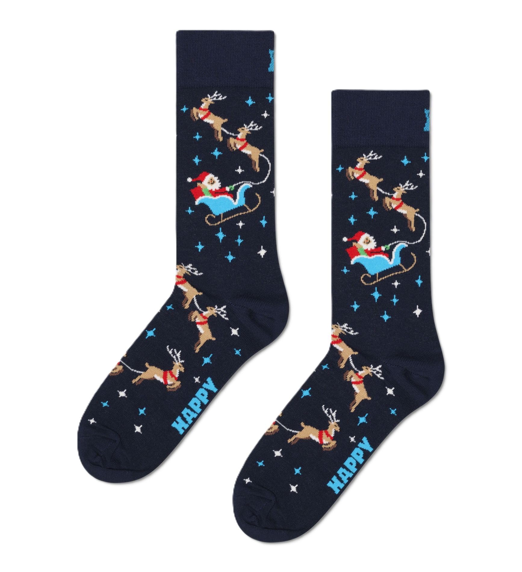 Happy Socks Sleigh Sock, Navy, 41-46