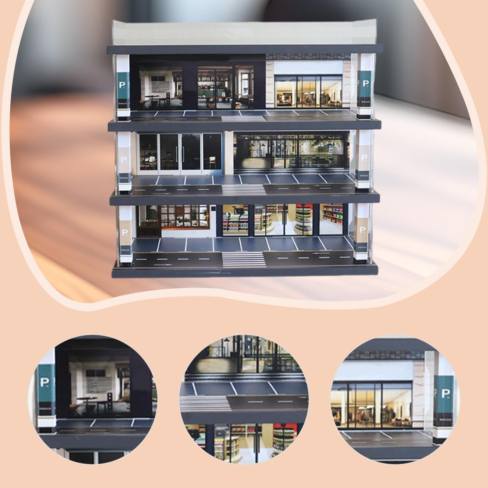 1/64 Modellauto Vitrine, Miniatur Szenario, Modellauto Displaybox