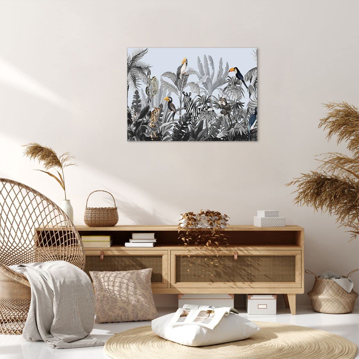 Cadre Photo Déco Tulup 'Oiseaux Et Conifères' 40x60cm - Tableau Moderne En Bois MDF, Multicolore