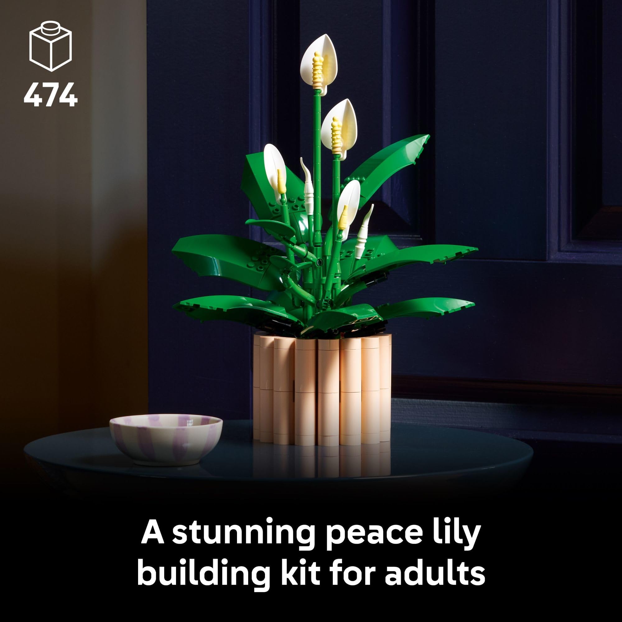 LEGO Botanicals Peace Lily Flower Building Set for Adults - DIY Bedroom, Book Shelf & Office Decor for Women & Men, Ages 18+ - Artificial Flowers Crafting Kit - Gift Idea for Birthdays - 11504