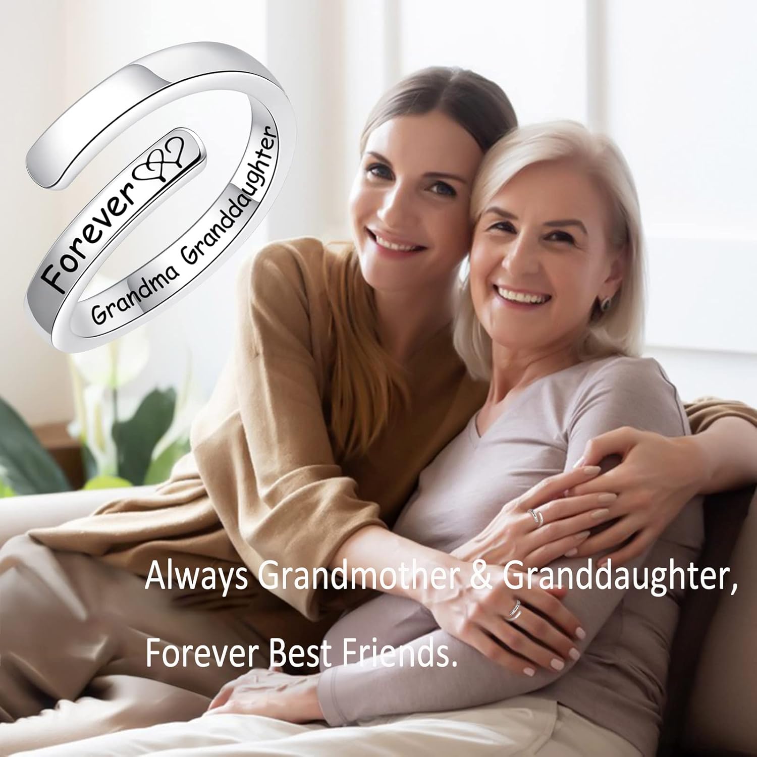 Silver Adjustable Ring Inspirational Jewelry S925 Sterling Wrap Open Ring for Women