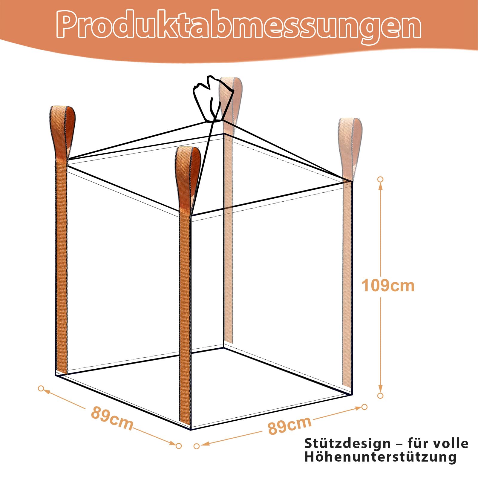 2 Stück FIBC Big Bag UV-beständig Laminiert wasserdicht,1,5 Tonne,89x89x109cm,hält bis zu 1500 kg SWL,Säcke für Landwirtschaft,Bauwesen,Lagerung,Big bags Holz,Sand,Industrie,Schüttgutbehälter.
