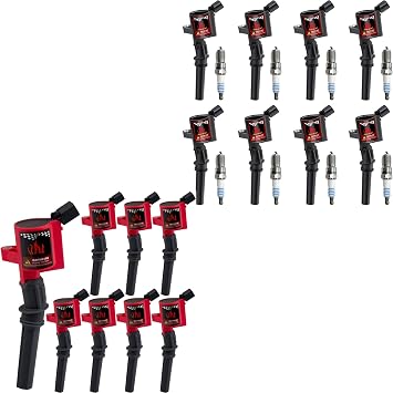 8 Pcs DG508+SP479 Coils & Spark Plugs Coil Pack Kits + 8 Pack Red Ignition Coil