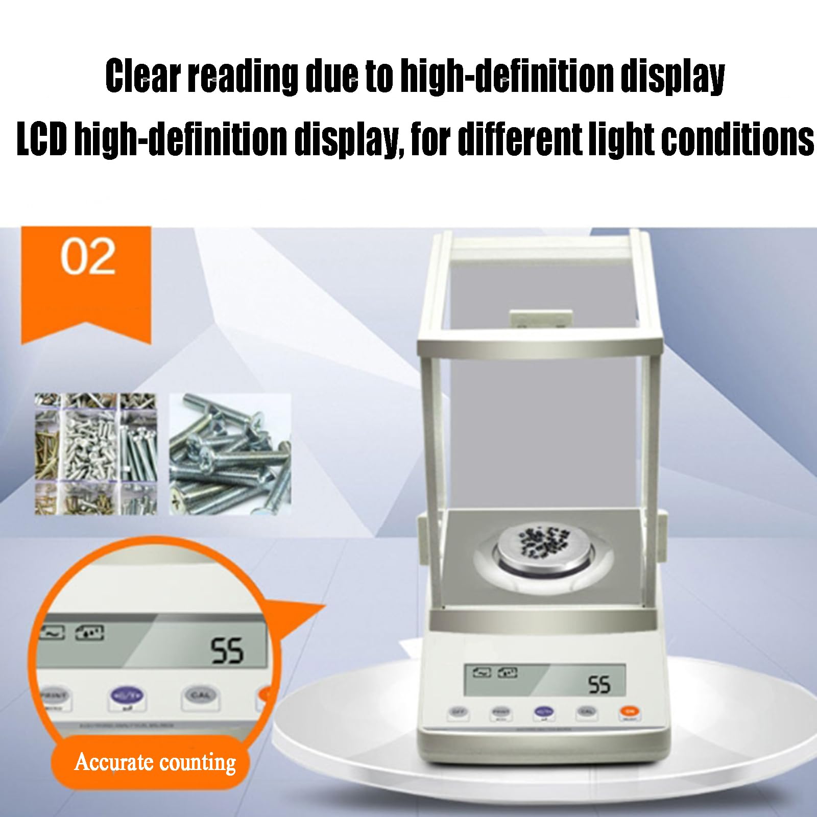 Bilancia Analitica di Precisione da Laboratorio, Bilancia Digitale Elettronica da 220 G/0,0001 G, G/ct/oz, con Copertura Antivento E Peso di Calibrazione da 200 G, per Laboratori, Industrie