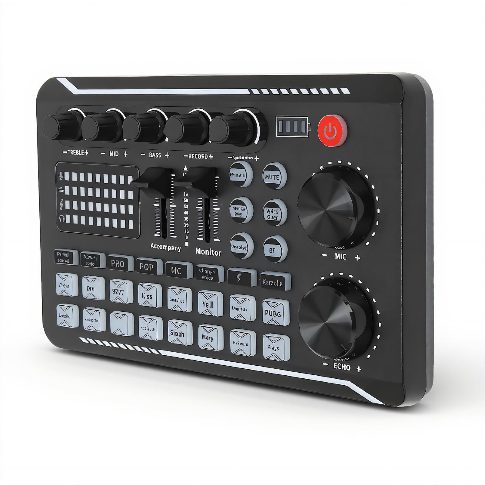 Sound Mixer Board, Voice Changer Sound Card con più effetti sonori, Live Sound Card per Live Streaming, Audio Mixer per la registrazione di musica Karaoke Canto Broadcast