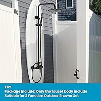 Vista 6 de gotonovo Cuerpo de válvula principal de acero inoxidable SUS304 adecuado para accesorio de ducha al aire libre, mango único de dos funciones, negro