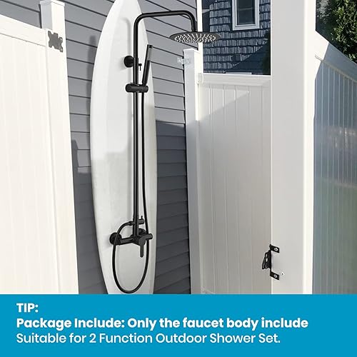 Miniatura 6 de gotonovo Cuerpo de válvula principal de acero inoxidable SUS304 adecuado para accesorio de ducha al aire libre, mango único de dos funciones, negro