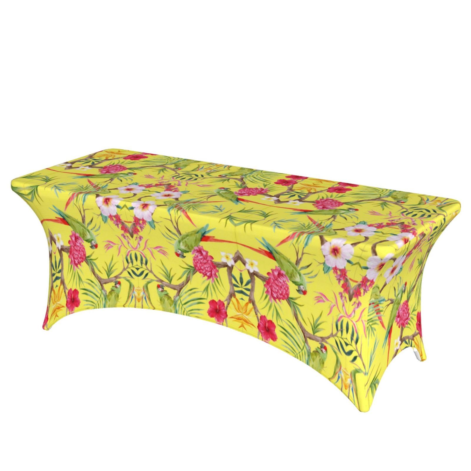 Nappe imprimée floral et oiseau avec housses pour table 1,8m rectangulaire