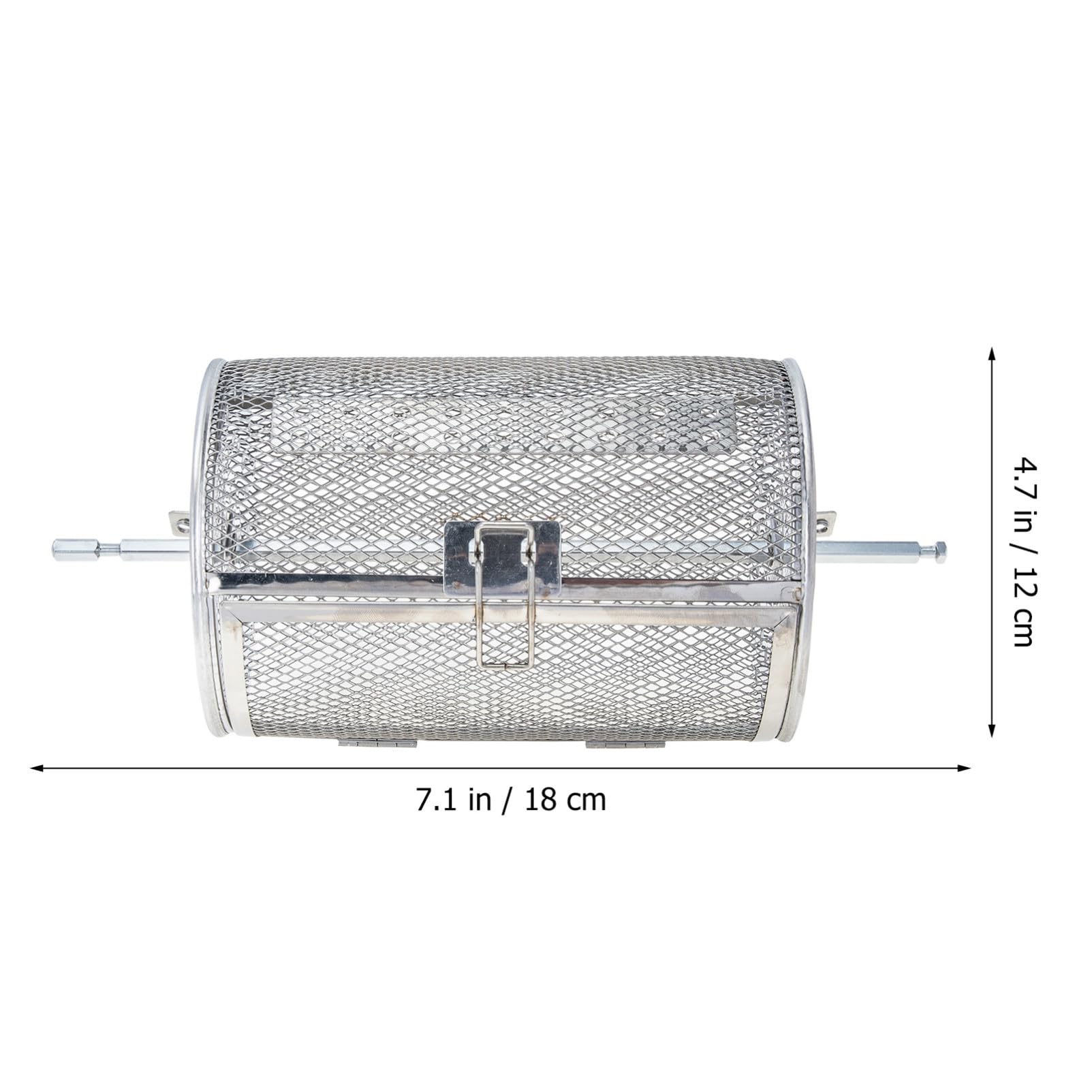 Jaula Giratoria para Barbacoa de Acero Inoxidable Resistente la Oxidación Accesorio Práctico para Asar Nueces y Carne Horno Eléctrico y Freidora de Aire Incluye Cesta y Eje para