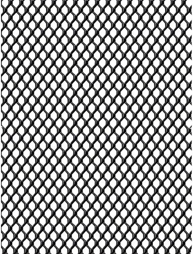 Malla universal plateada de 40 x 13 pulgadas para parrilla de automóvil, aleación de aluminio, orificio rómbico para parachoques (negro 0.118 x