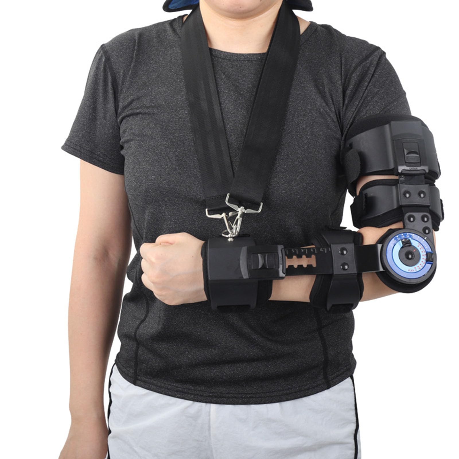 SFKLYU Codera con Bisagras Codera Ajustable con Cabestrillo Estabilizador Férula para Brazo Que Apoya la Recuperación de una Lesión Posoperatoria en el Brazo,Left