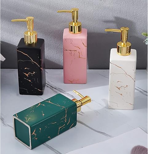 Miniatura 6 de Dispensador de jabón de 118fl oz118 oz dispensador de loción de cerámica con bomba dorada galvanizada dispensador de jabón para baño dormitorio o