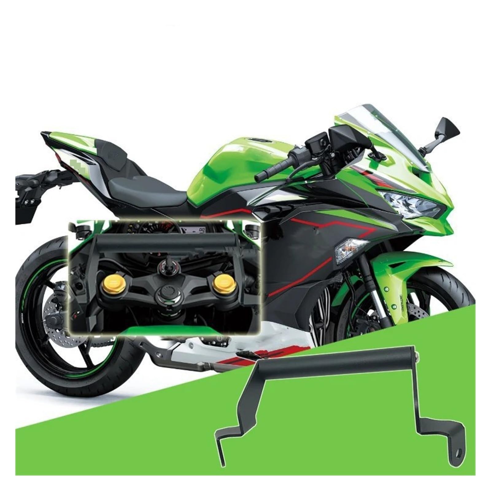 Motocicleta GPS Soporte Para Kawasaki Para ZX25R Para Ninja Para ZX-25R Para ZX-SE 2021 2022 2023 Soporte Teléfono Barra Frontal Motocicleta Soporte Navegación Teléfono GPS GPS Navegación Soporte