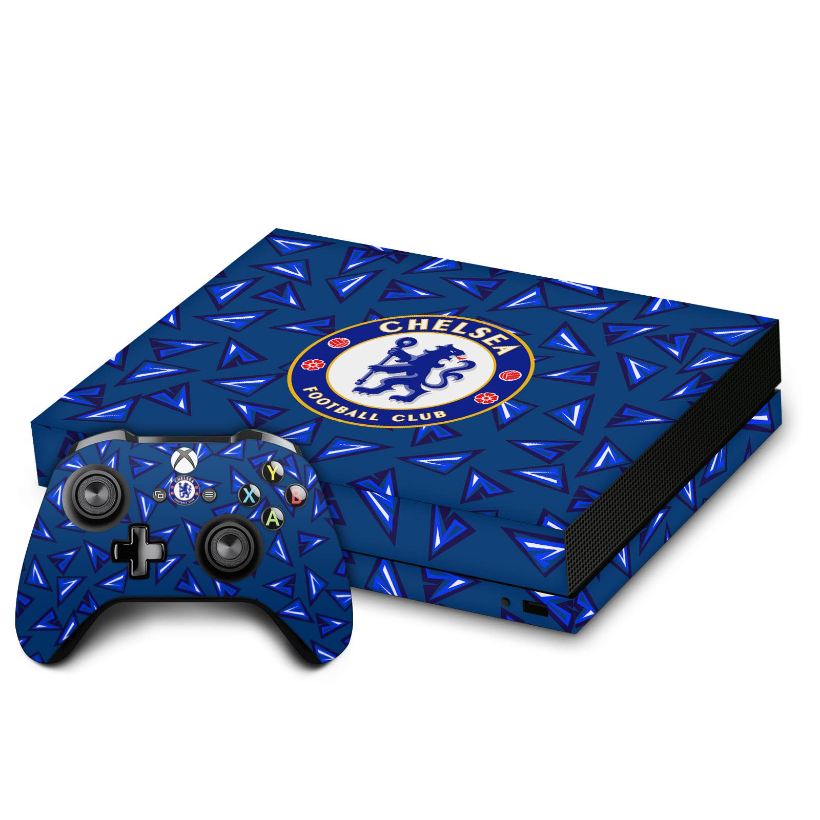 Head Case Designs sous Licence Officielle Chelsea Football Club Motif géométrique Art Vinyle Autocollant De Jeu Peau Autocollant Couverture Compatible avec Xbox One X Console and Controller Bundle