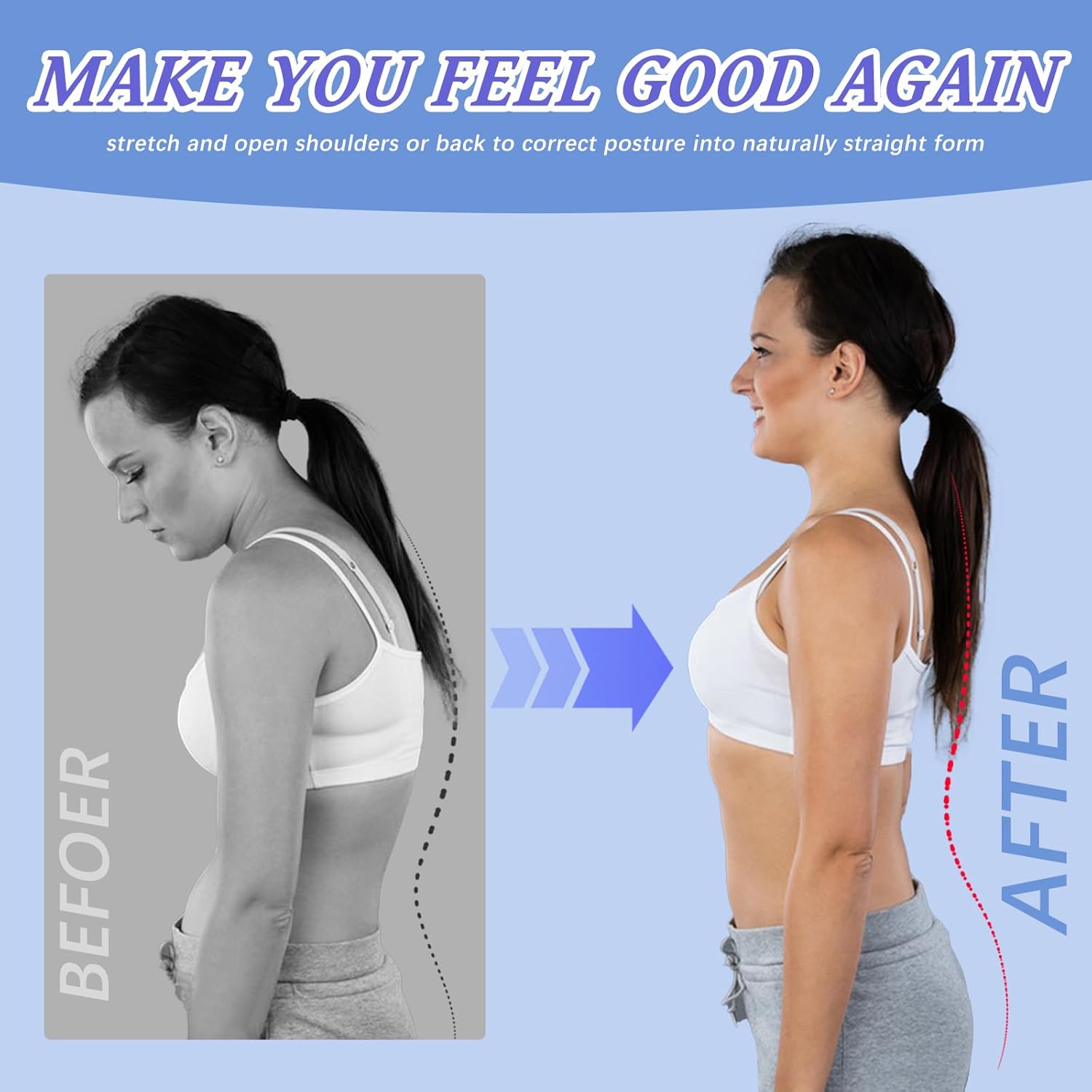 TEE TEA Shoulder Posture Corrector for Women & Men – Adjustable Upper Back Support Brace for Neck, Shoulder muscle relief – Comfortable & Invisible Design – Improve Posture & Alleviate Discomfort (Black, L/XL)