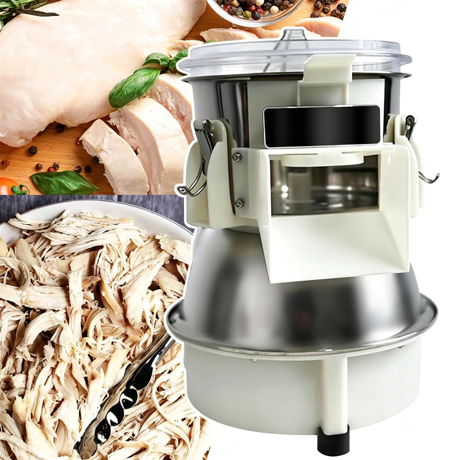 Nuxyyds Electric Chicken Shredder & Meat Grinder, Commercial Stainless Steel Chicken Shredding Tool 240Lb/H,10 Seconds Complete, for Making Shredded Chicken Breast