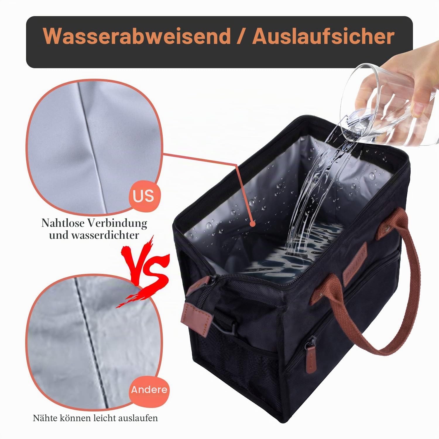 Kühltasche Picknicktasche, ANGGO Grosse Kapazität Kühlbox Lunchtasche Wasserdicht und Auslaufsicher, Cooler Bag Isoliertasche Thermotasche für Strand, Picknick, Ausflüge, Barbecue, Büro
