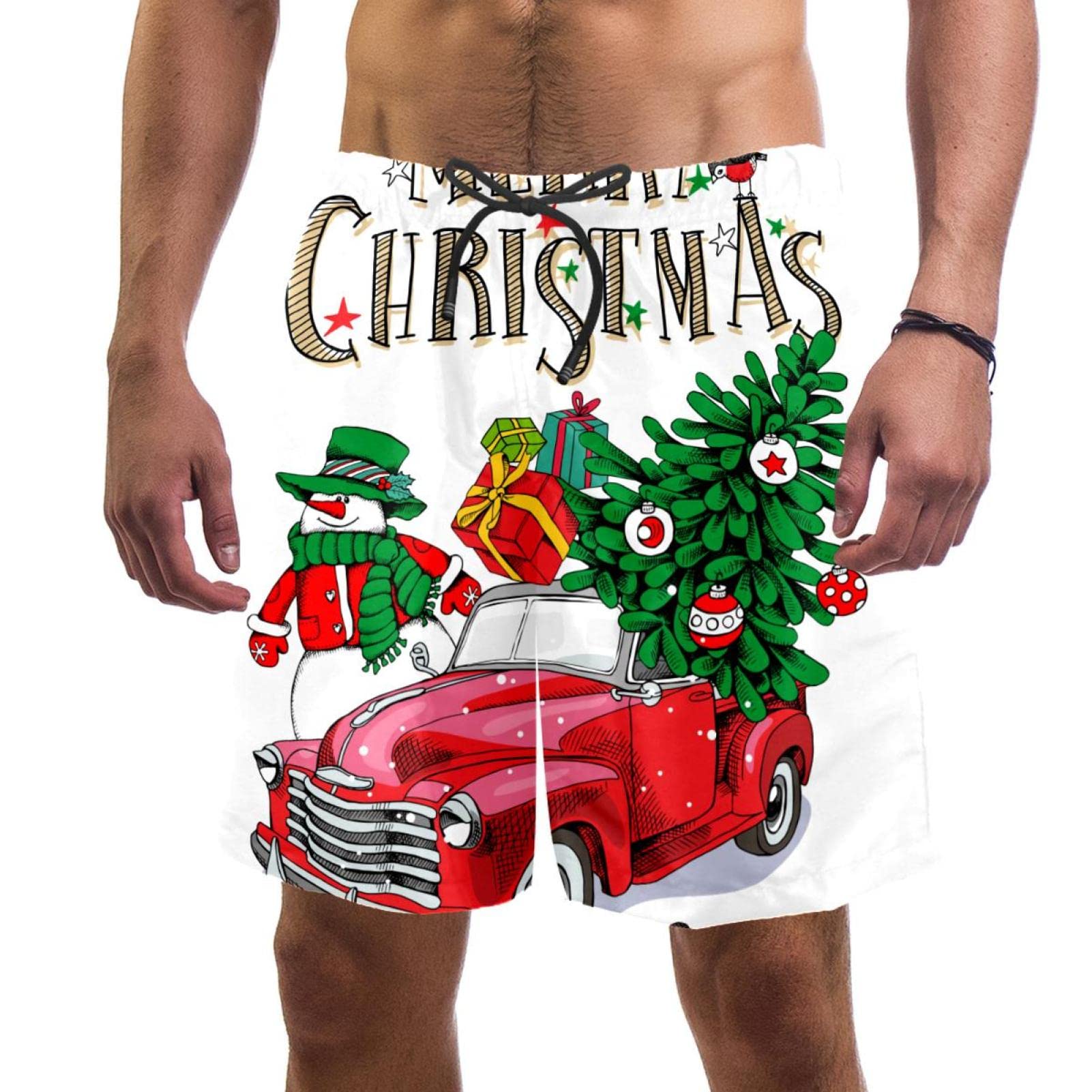 Maillots de bain pour hommes Noël short de plage séchage rapide