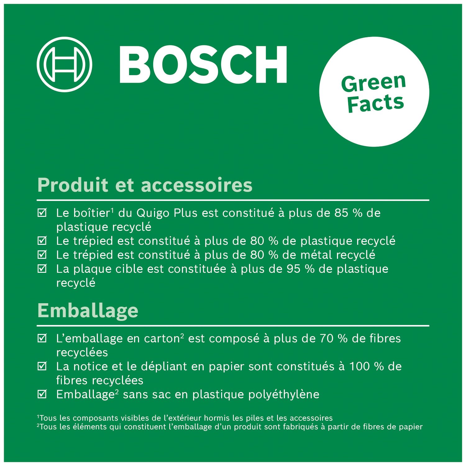 Bosch Home and Garden Laser lignes Quigo Plus avec trépied (alignement facile à des distances égales et variables grâce aux marquages sur la ligne laser, livré dans un carton)
