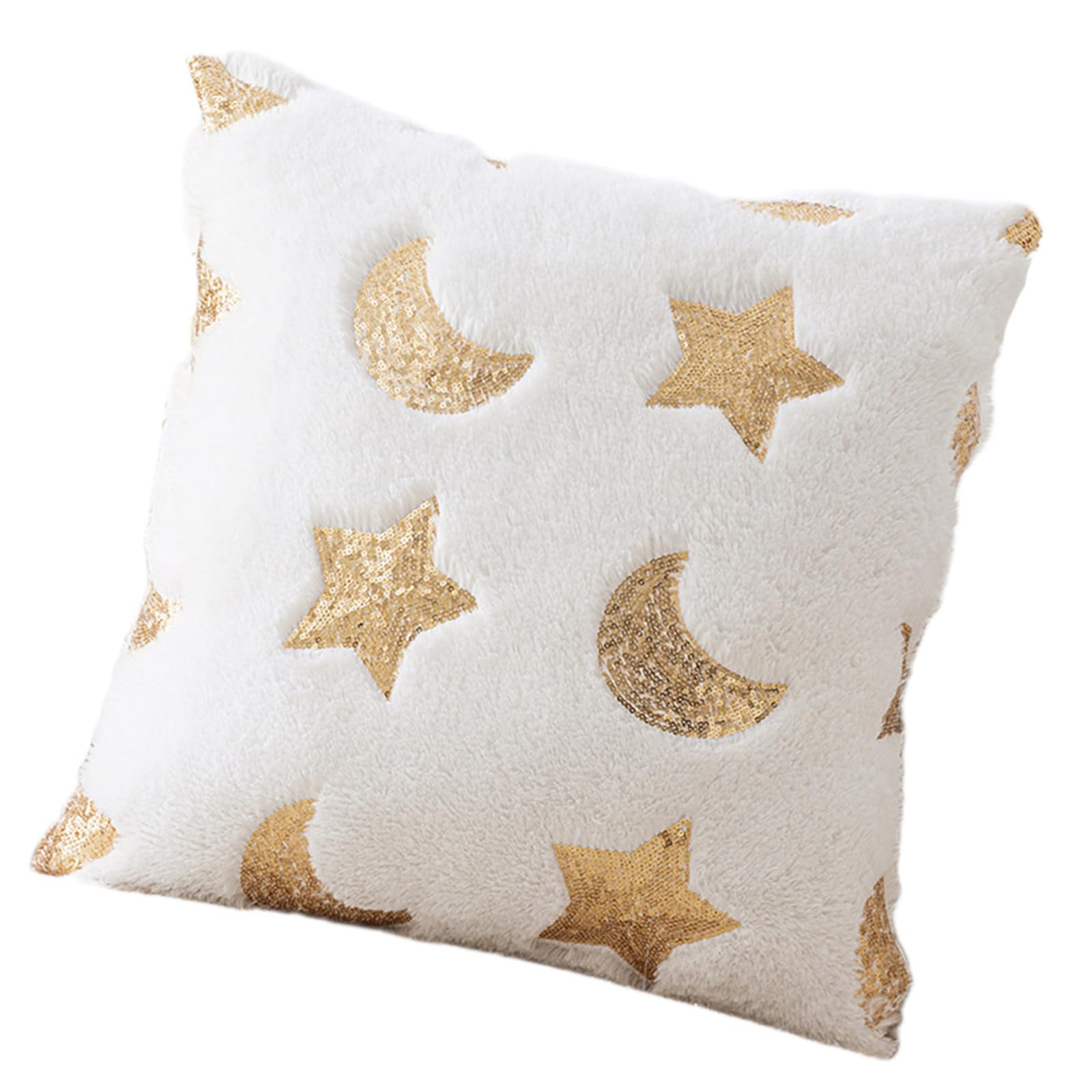 Msioytog Plushes Cushions Covers Sequins Embroidery Star Design Pillowcase Soft Home Decors 450x450mm Durability & NonFading Pillow Covers