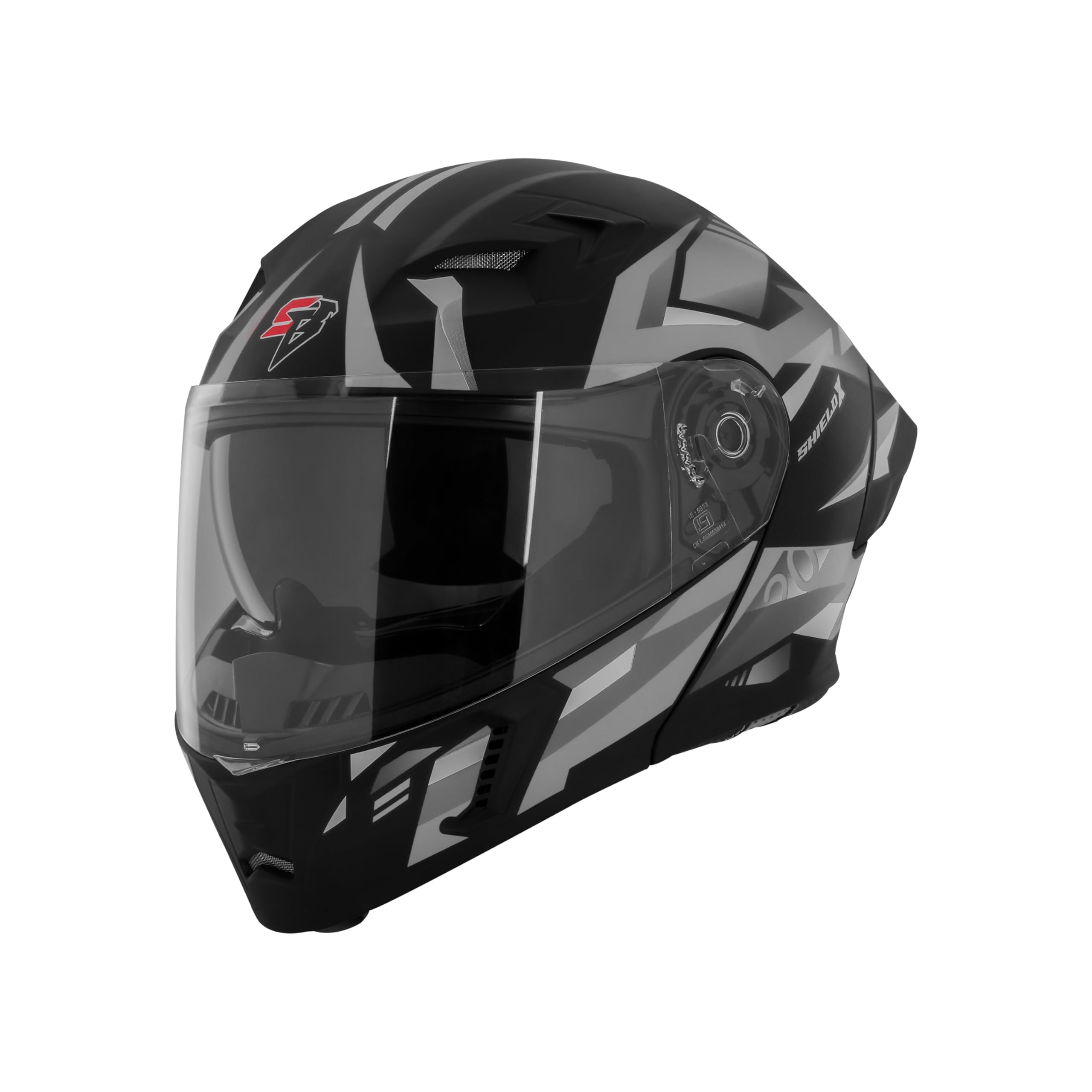Steelbird SBA-20 Shield X ISI Certified Flip-Up Graphic Helmet for Men and Women with Inner Chrome Sun Shield