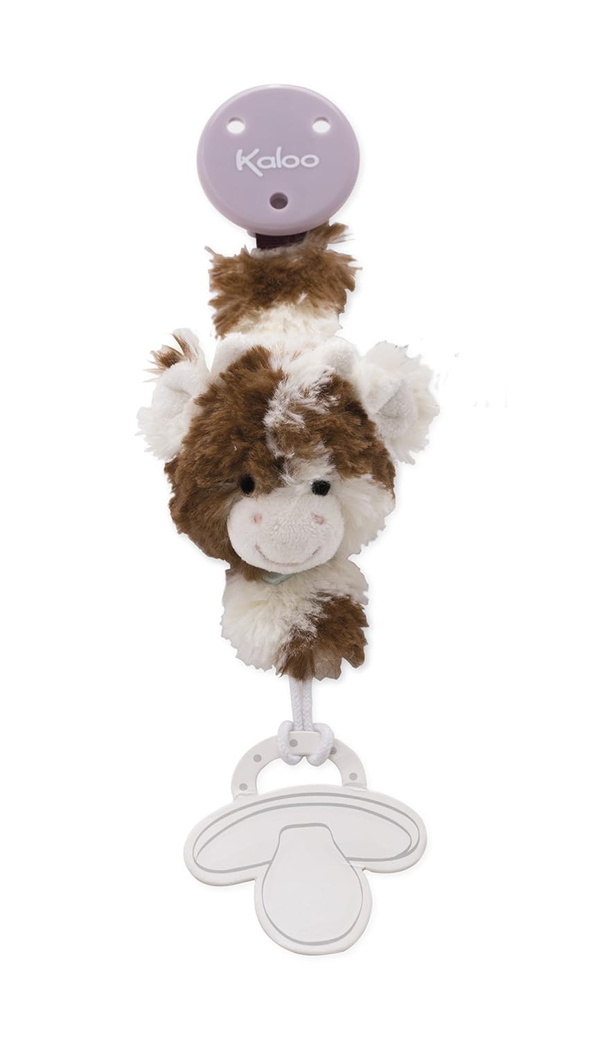 Buy Kaloo Les Amis Pacifier Holder Cow Brown & White Plush Online at