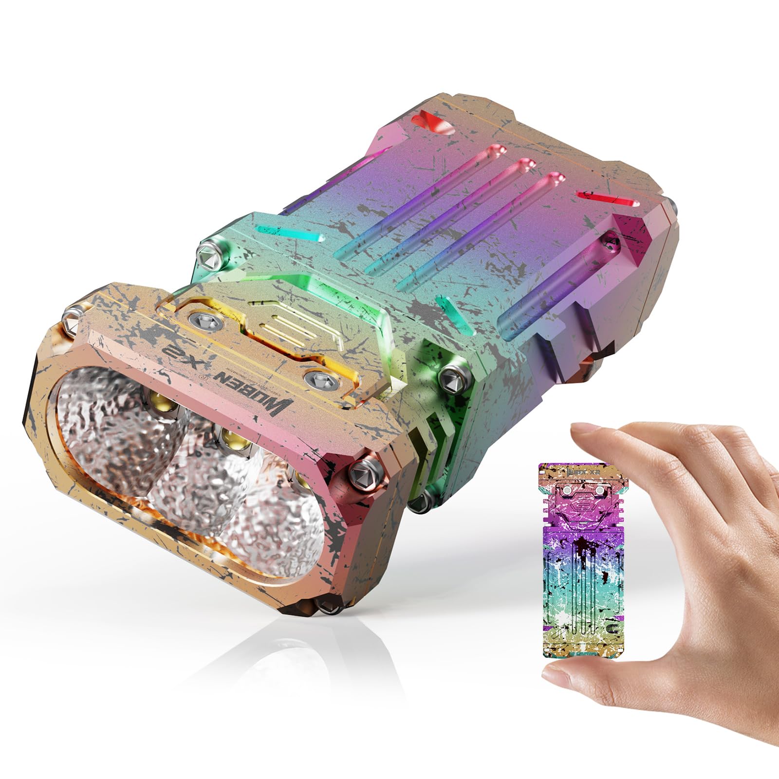 WUBEN X2 Rechargeable EDC Zklamps, 1800 Lumens Super Bright Small Portable Flashlights, 6 Modes Powerful Mini Portable Flat Tactical Flashlights For Emergency, Camping, Hiking