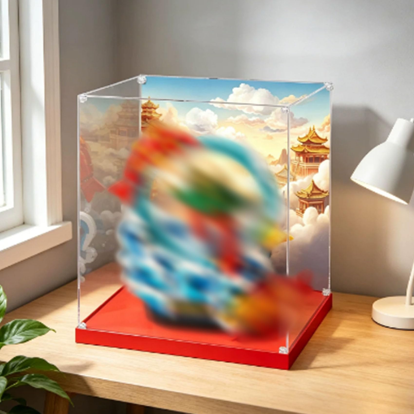 Acrylic Display Case for Le-go 80120 The Carp Leaping Over the Dragon Gate Model, Dustproof Display Box (display box only) (StyleA 3mm)