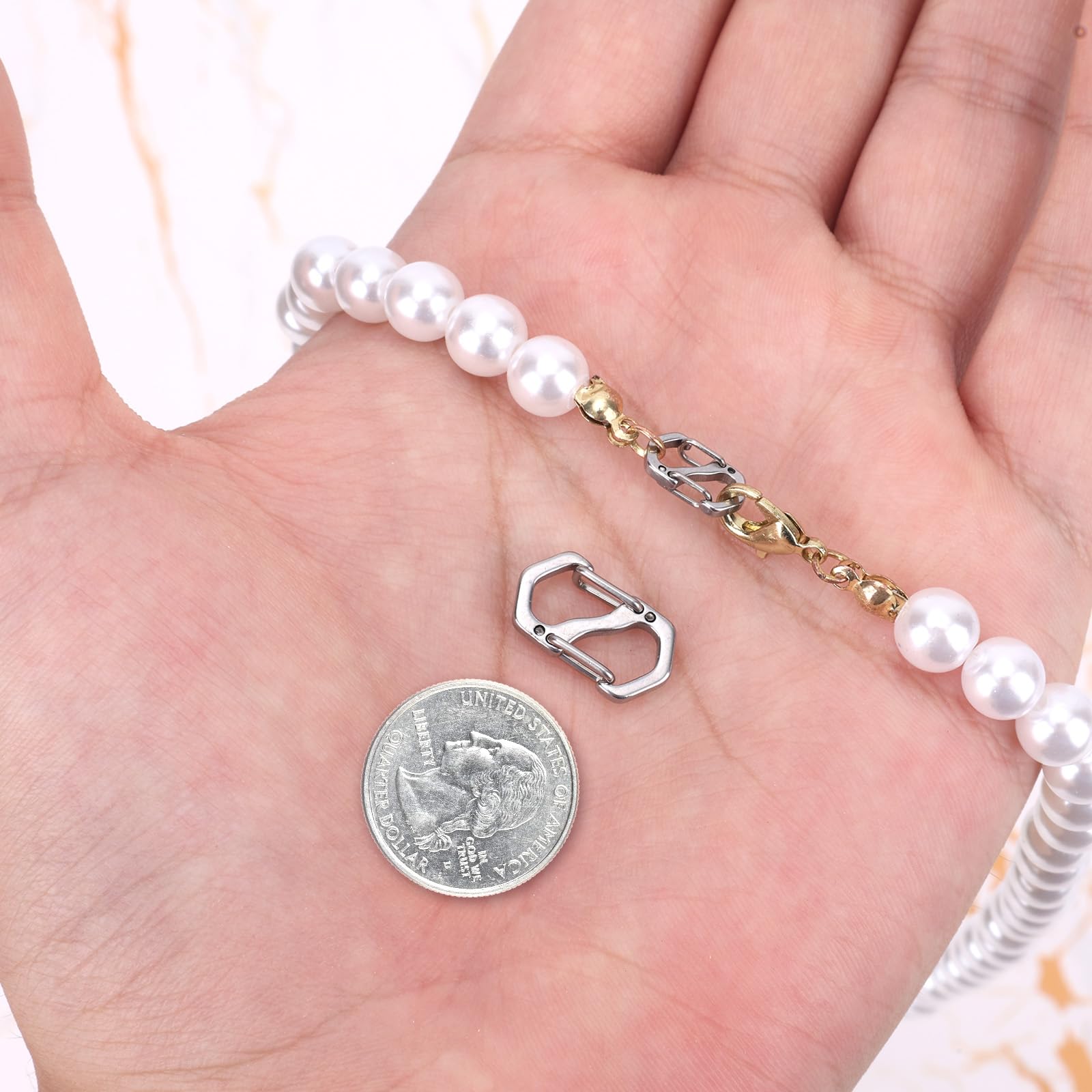 Chiusura a Moschettone a Doppia Apertura in Acciaio Inossidabile, Accorciatore per Collana e Bracciale, Fermagli per Gioielli Fai da Te (Argento) 12 Pezzi