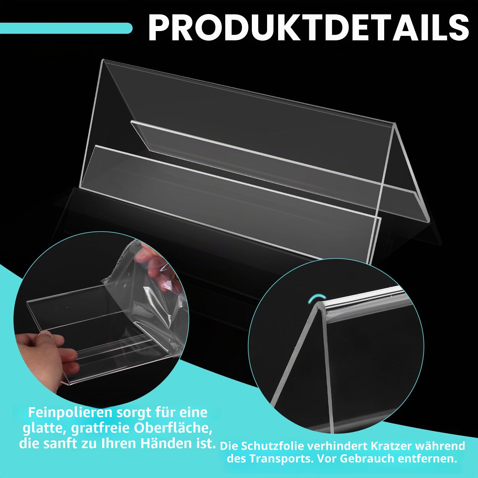 SWAWIS 20 Stück Acryl Namensschilder Tisch 30 x 10,5 cm 2 mm Stark