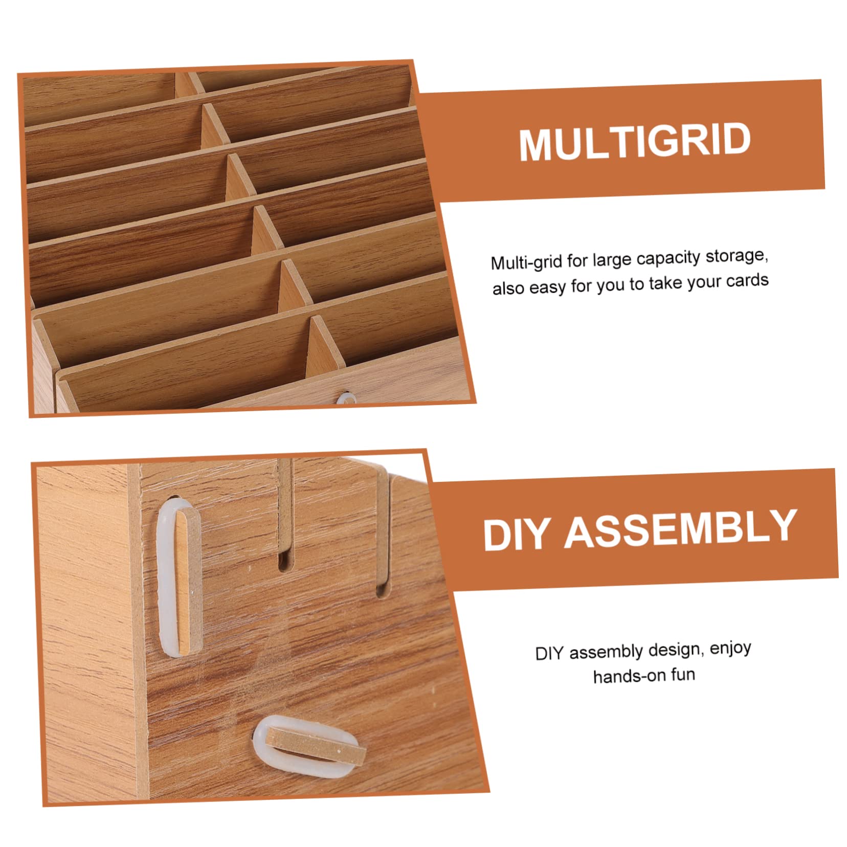 Caja de Almacenamiento para Cartas de Juego y Naipes 12 Compartimentos Madera Nogal Organizador Multi-cuadrícula Portátil para Coleccionistas y Juegos de Mesa