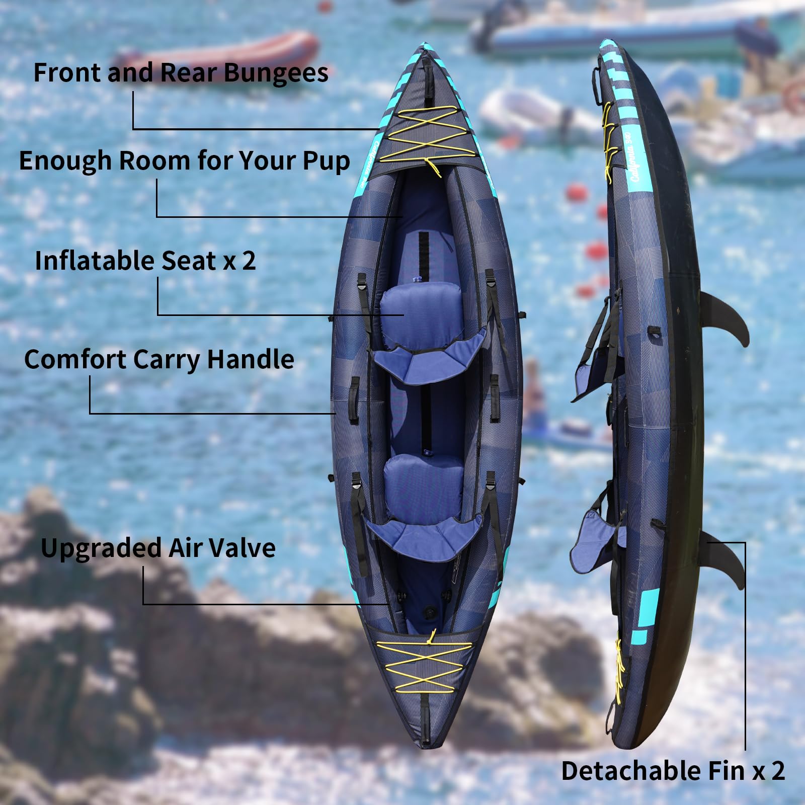 LINGVUM Inflatable Kayak, 2-Person Kayak