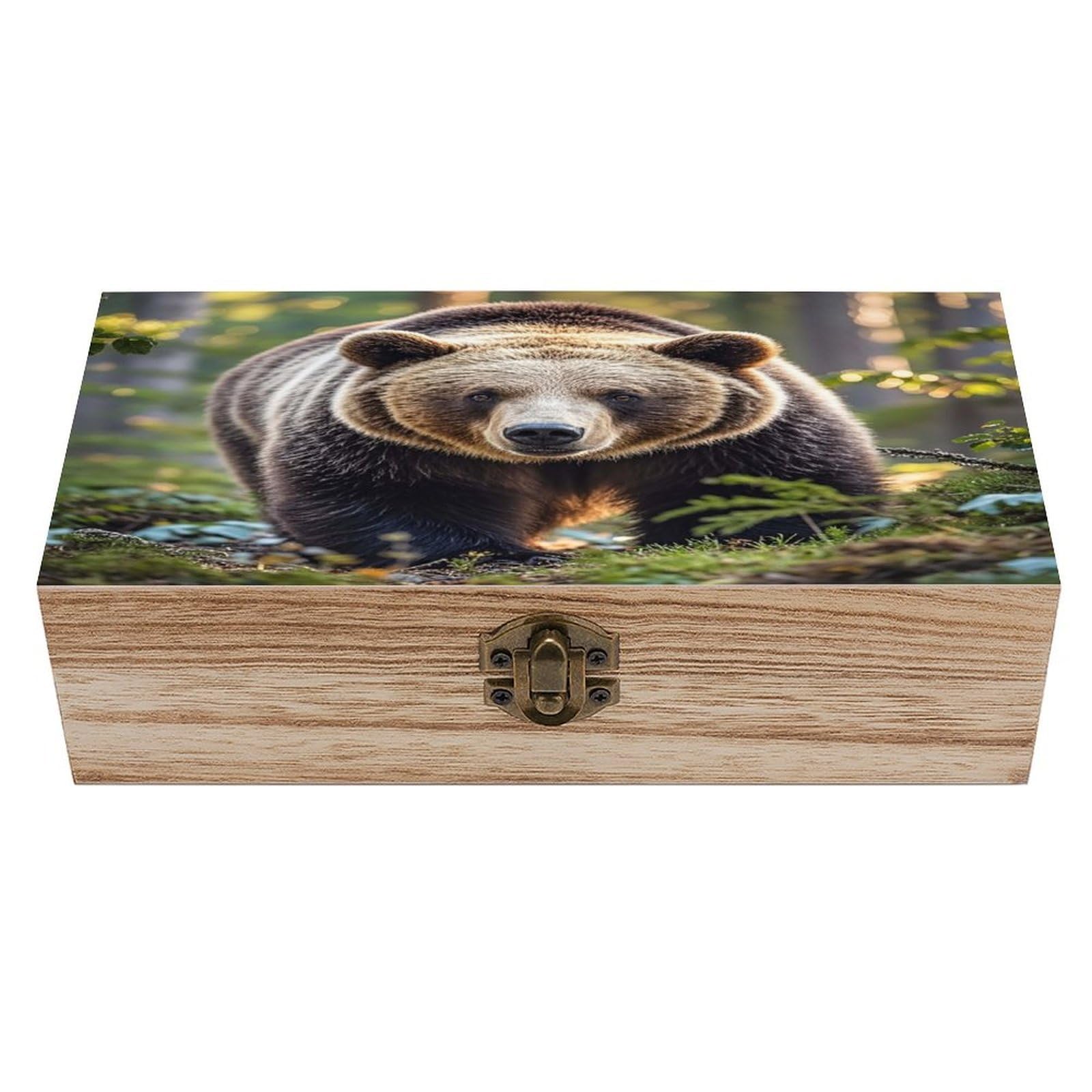 LZQPOEAS Bear Wooden Box Storage Space to Organize Jewelry in A Beautiful Small Storage Box Decorative Card Boxes Memory Treasure Boxes for Crafts And Photo Storage