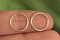 Vista 131 de Gold Hoop Earrings Silver Hoop Earrings - Hoop Earrings For Women Two Pcs Of Thin Gold Filled Sterling Silver Hoops, Helix Hoop, Tragus Ring