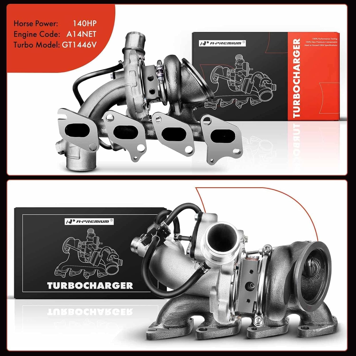 A-Premium Complete Turbo Turbocharger with Gasket Kit Compatible with Chevy Chevrolet Cruze 2011-2015 & Sonic 2012-2020 & Trax 2013-2021 & Buick Encore 2013-2021 1.4L Replace# 55565353 Turbo with Gasket Kit image 6 of 7 B09NXQGBYX
