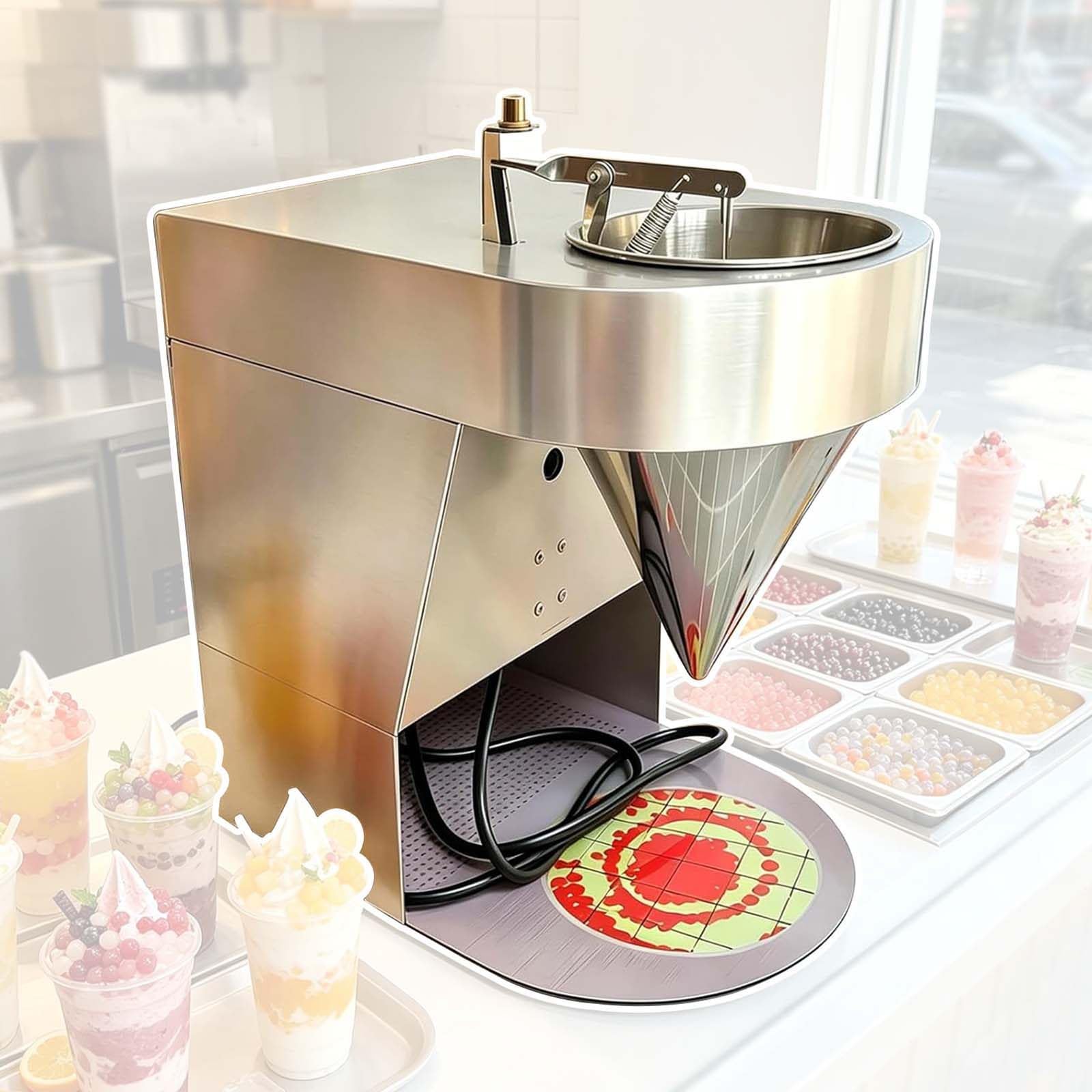 DPLWJPP Tapioca Pearl Making Machine with 304 Stainless Steel Funnel