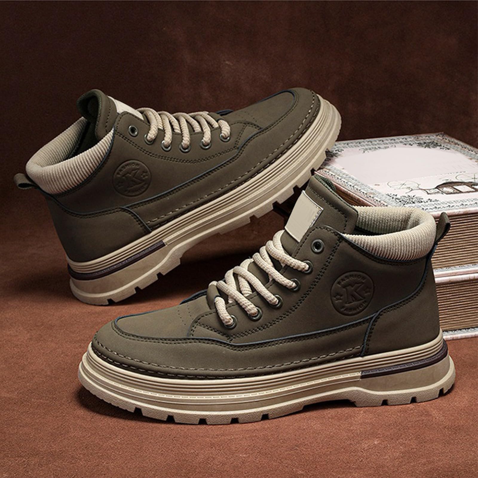 Chaussures de sport pour homme - Semelle épaisse - Baskets d'hiver - Avec