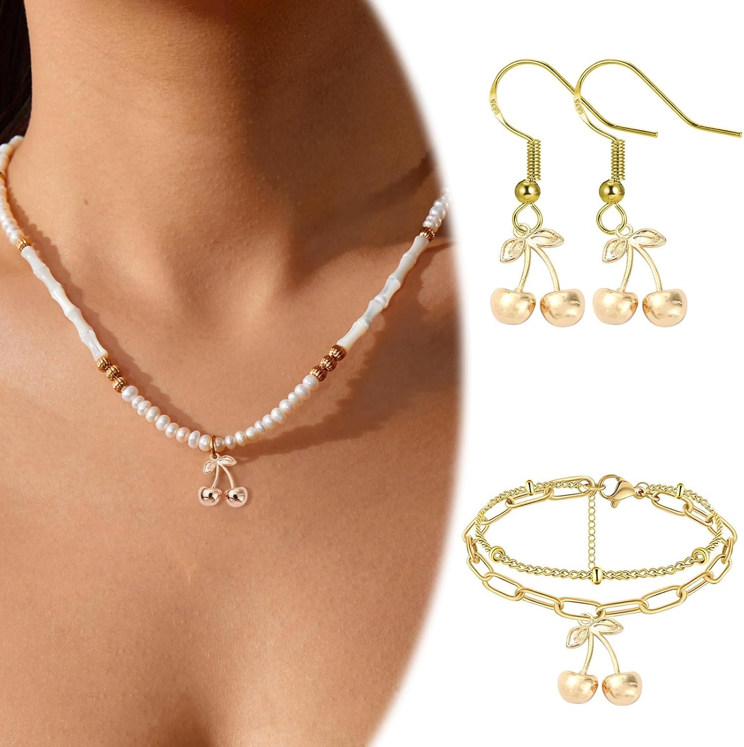 KitBeads 10Pcs Brass Cherry Charms 3D Sweet Food Friut Charm for Jewelry Making Necklace Bracelets Crafts Earrings Crafts - Image 7