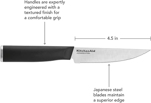 Miniatura 51 de KitchenAid Cuchillo de carnicero clásico con cubierta de hoja de ajuste personalizado, 6 pulgadas, cuchillo de cocina afilado, hoja de acero