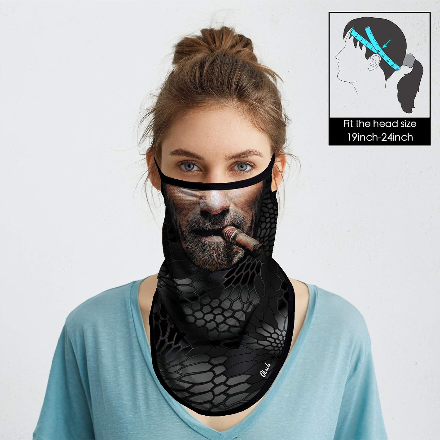 Obacle Neck Gaiter Face Mask with Ear Loops Bandana Face Mask Scarf Face Cover for Men Women - Image 3