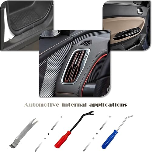 Miniatura 5 de Fpz-bd - Juego de 4 herramientas de audio para automóvil, barra de palanca y raspador para moldura automática, panel de puerta, moldura, audio/radio