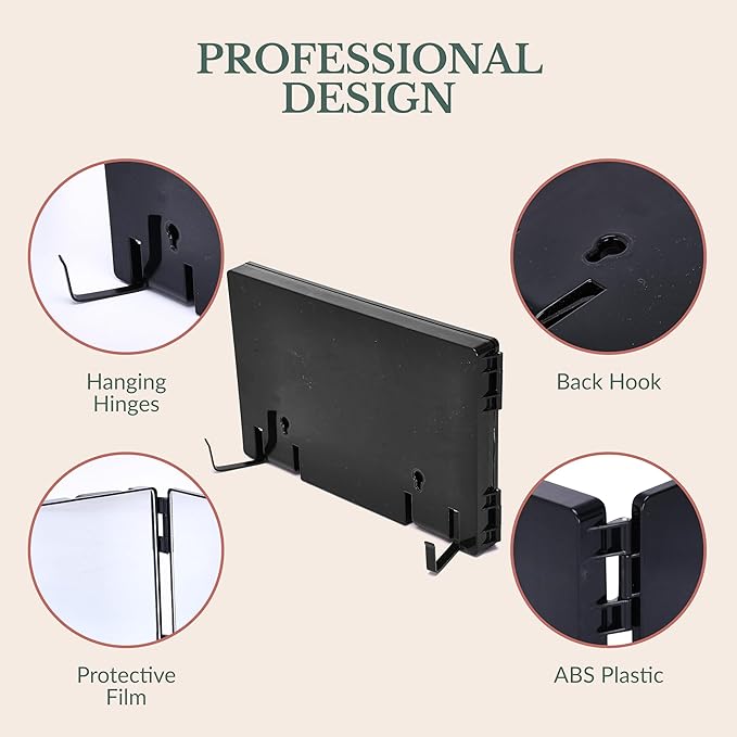 Espejo Tríptico Ajustable Hamilton Hills - 360° 3 Vías para Pared miniatura 4