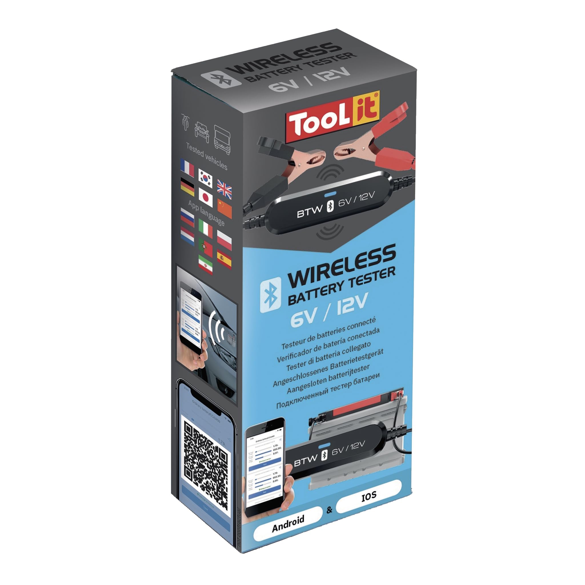 GYS - Tester per batterie BTW 6V/12V Connessione Bluetooth