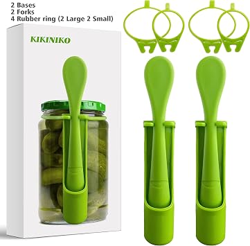 KIKINIKO Pickle Fork 2 Pack pickle grabber, olive fork pickle picker pickle gift kitchen gadgets pickle gifts pickle forks for the jar pickle holder