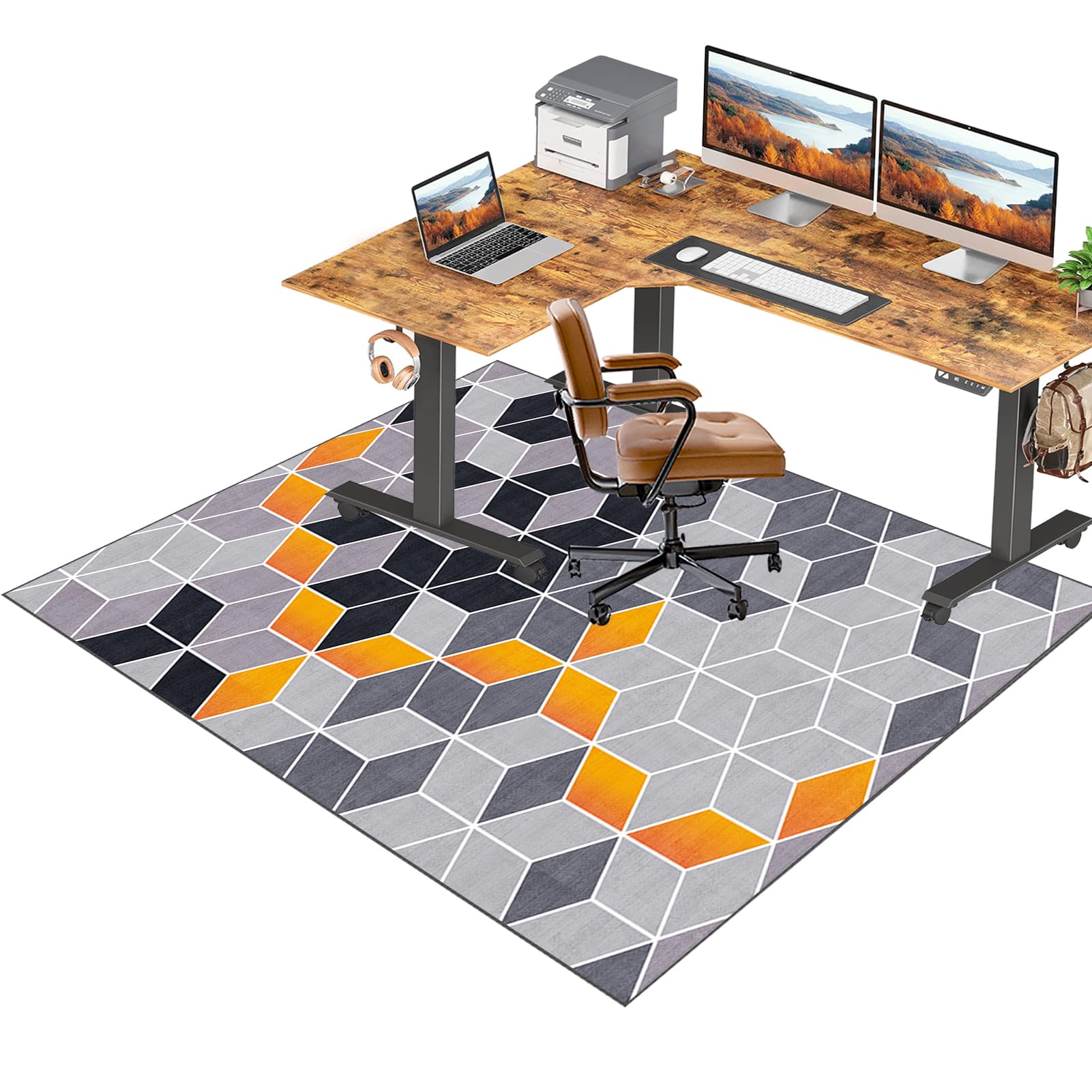 RxiBeFuw Office Chair Mat - for Carpets 140 x 180 cm | Carpet Protector Floor Mat | Gaming Chair Mat | Floor Protector for Office and Home Desk Chairs | Chair Mat for Carpeted and Hardwoods Floors