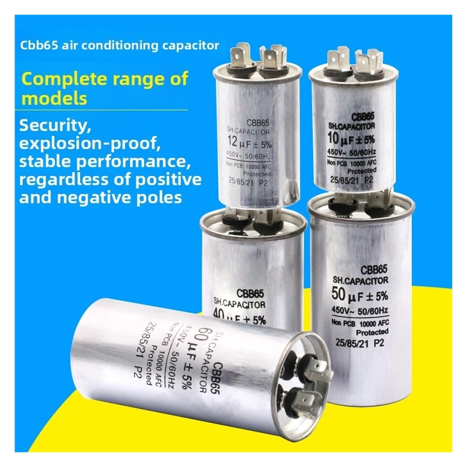 Condensador de motor de CA CBB65