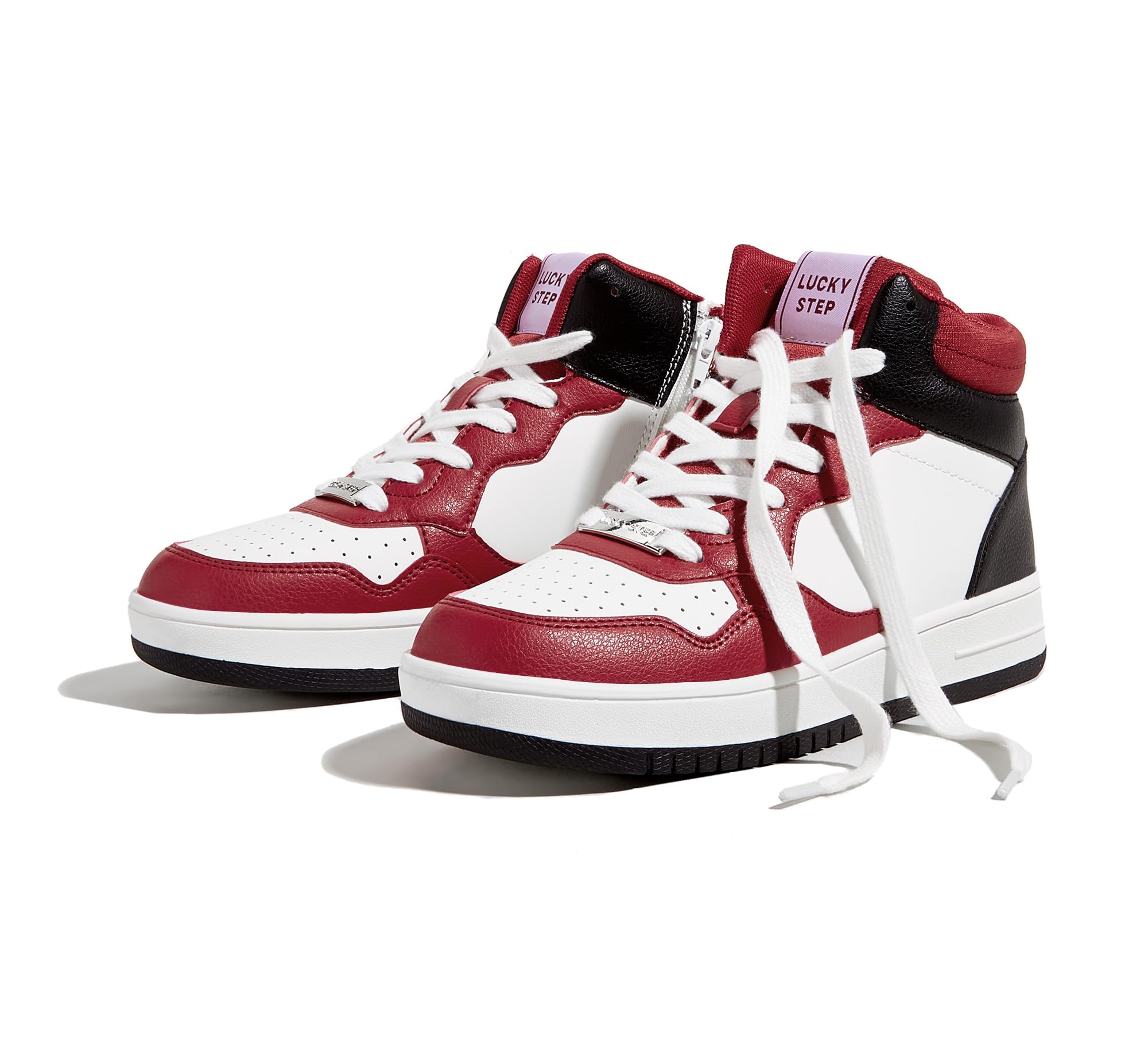 LUCKY STEP Women's High Top Platform Sneakers Tennis Shoes Zipper Ankle