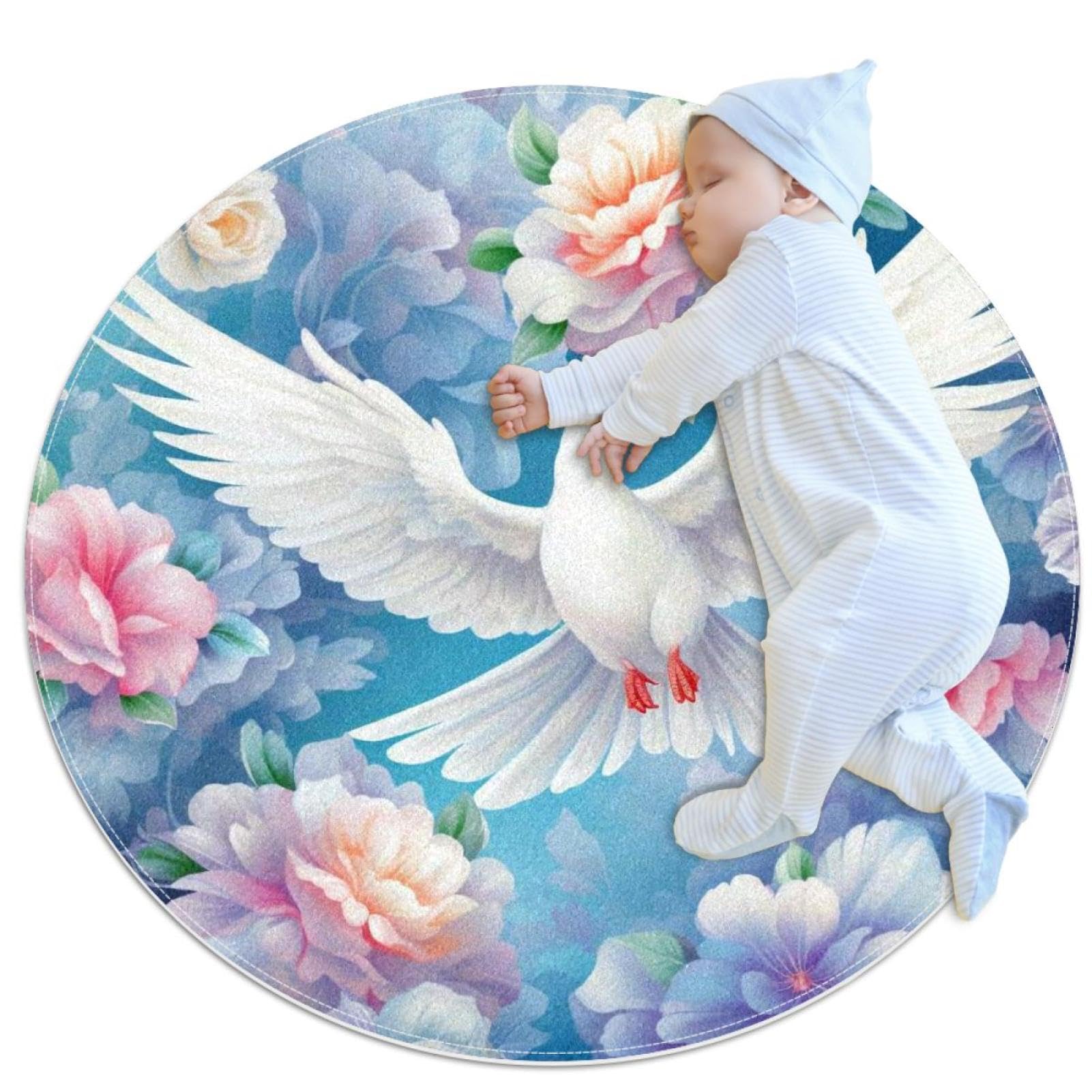 Tapis de salle de bain pour chambre d'enfant et canapé rond 1m