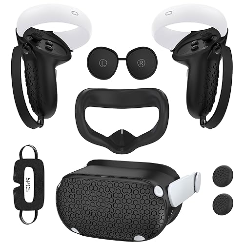 for Oculus Quest 2 Accessories Face Cushion Cover for Quest 2 Contorller Grips Lens Cover VR Silicone Covers VR Shell Cover Thumbsticks Covers for
