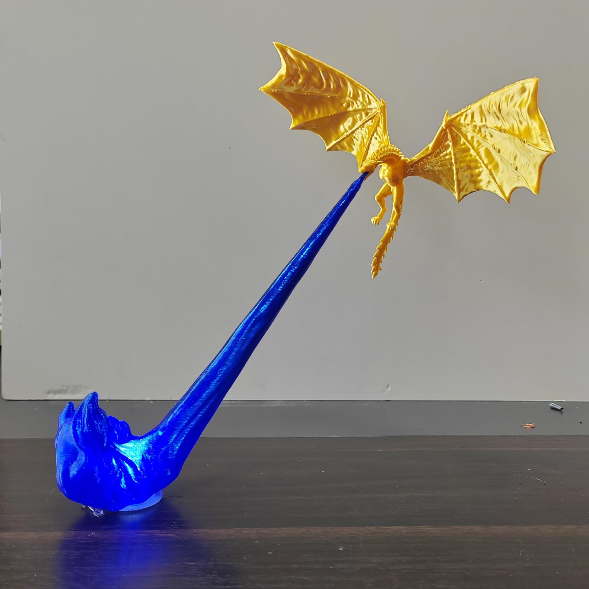 3D Dragon Flame Bookshelf Lamp, Bookshelf Nook Light, Fire Breathing Decor (A2PC) — image 1